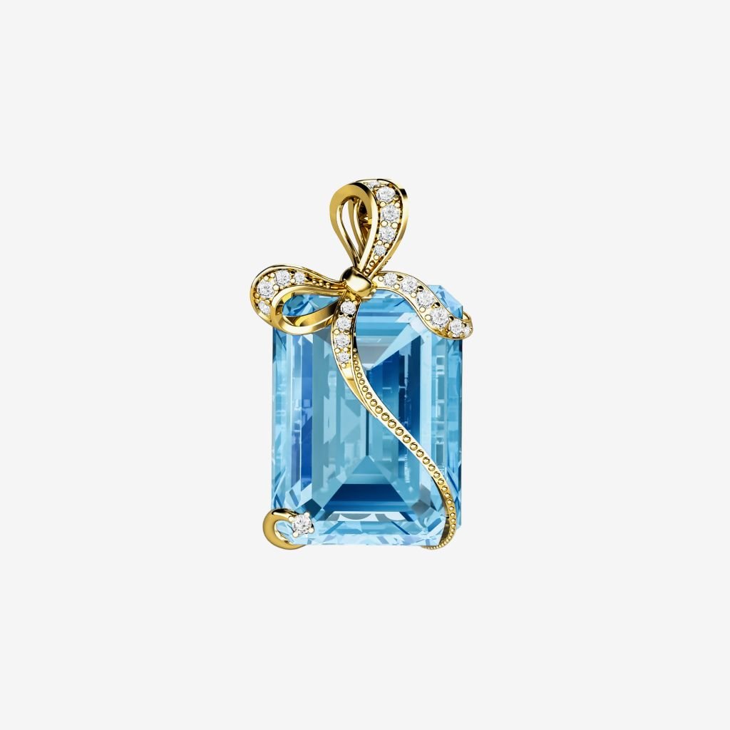  ACCENTED RIBBBON PENDANT 