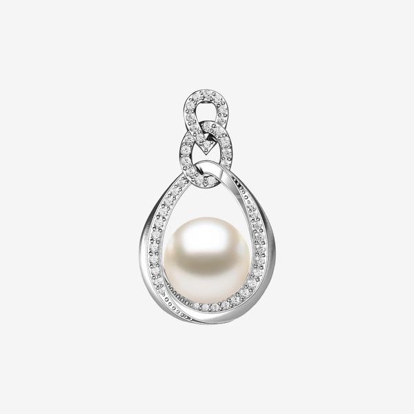  ACCENTED INTERLOCKING PEARL PENDANT 