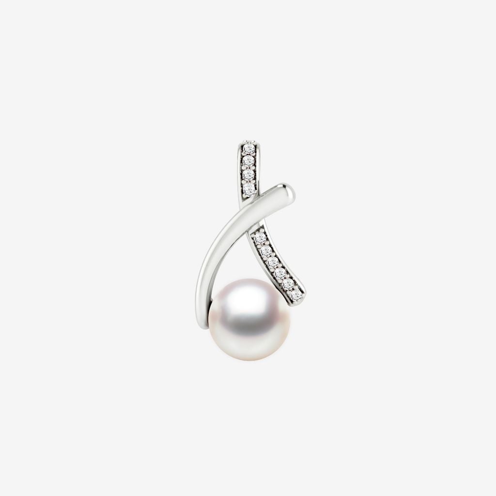  CRISS-CROSS PEARL PENDANT 