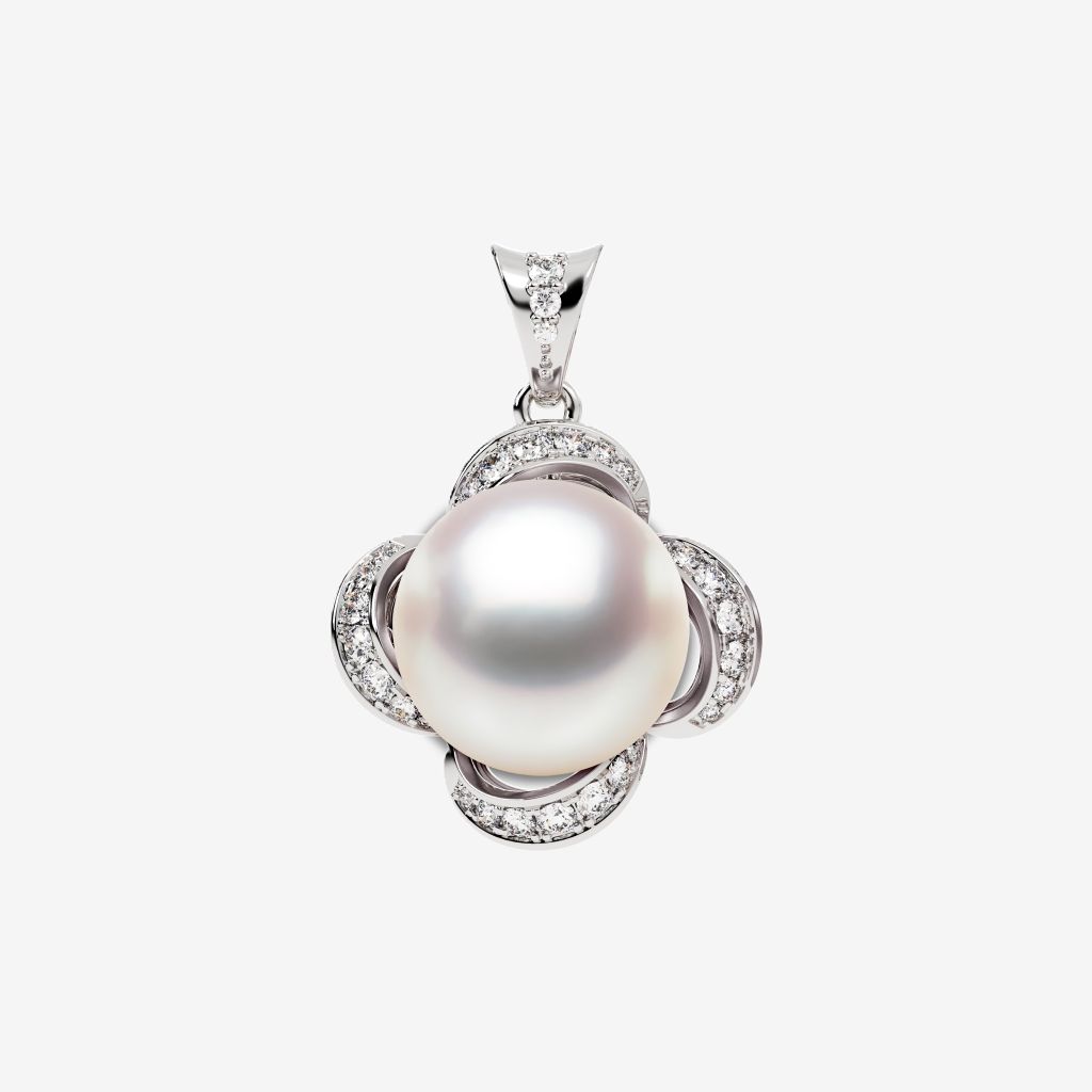  FLORAL HALO PEARL PENDANT 