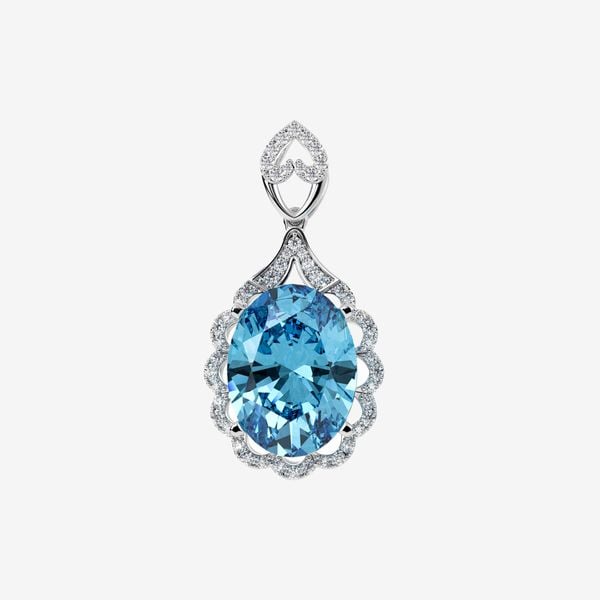  ACCENTED HALO-STYLE PENDANT 