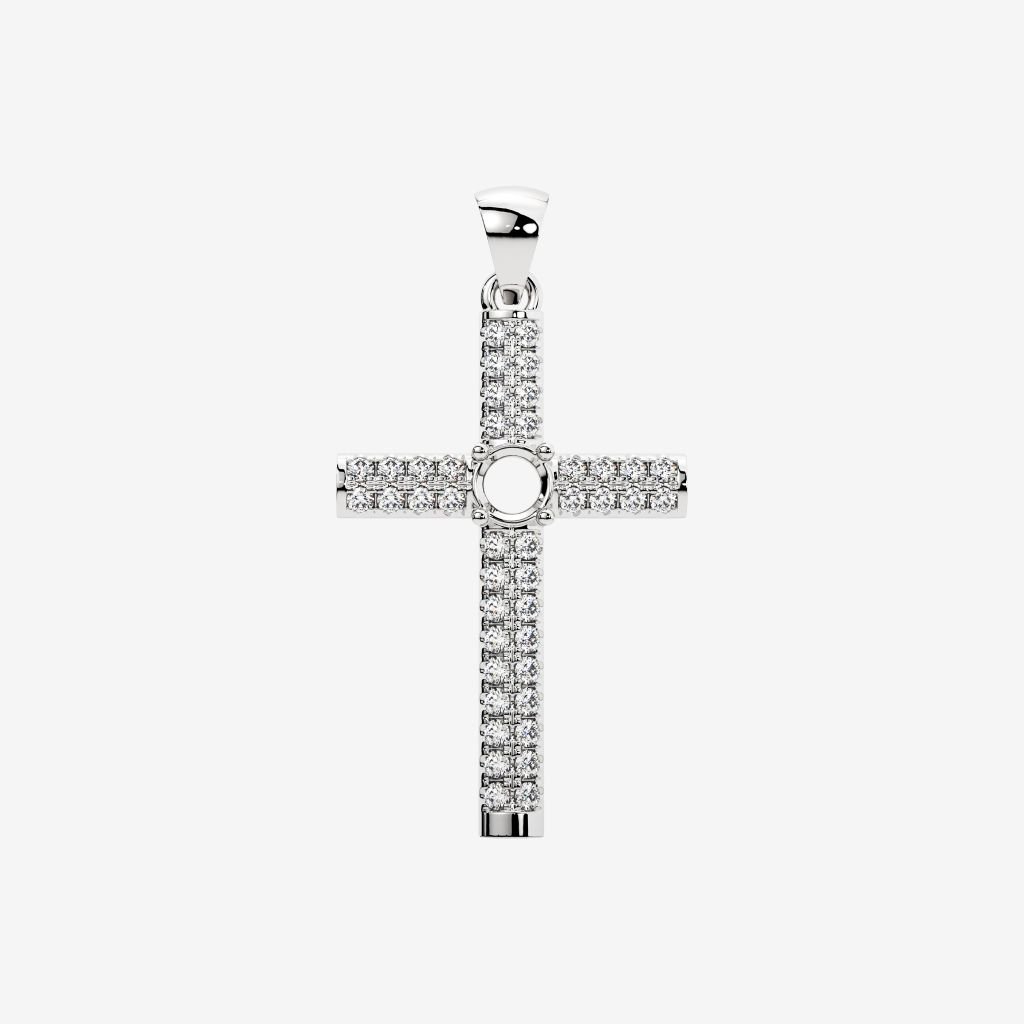  SEMI-SET CROSS PENDANT 