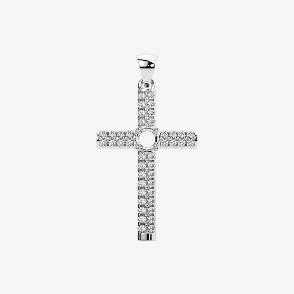  SEMI-SET CROSS PENDANT 