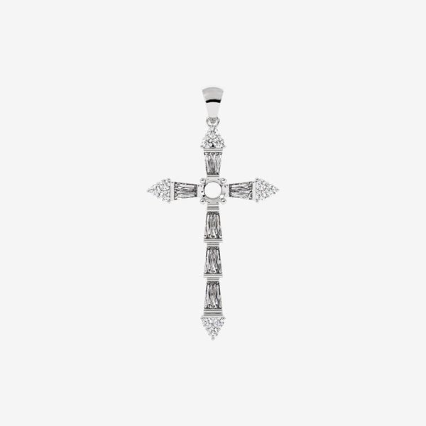  SEMI-SET CROSS PENDANT 