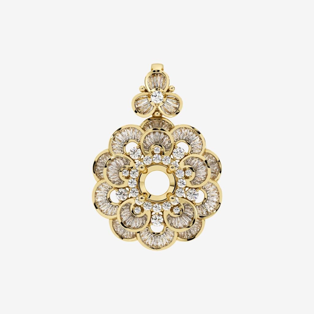  FLORAL SEMI-SET PENDANT 