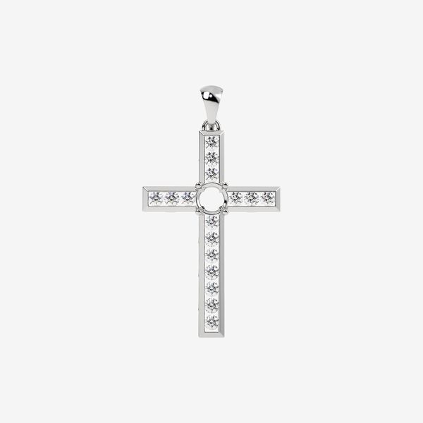  SEMI-SET CROSS PENDANT 