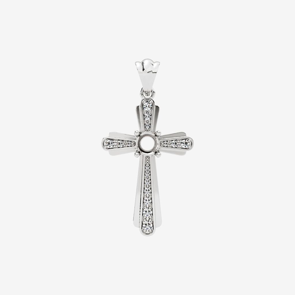  SEMI-SET CROSS PENDANT 