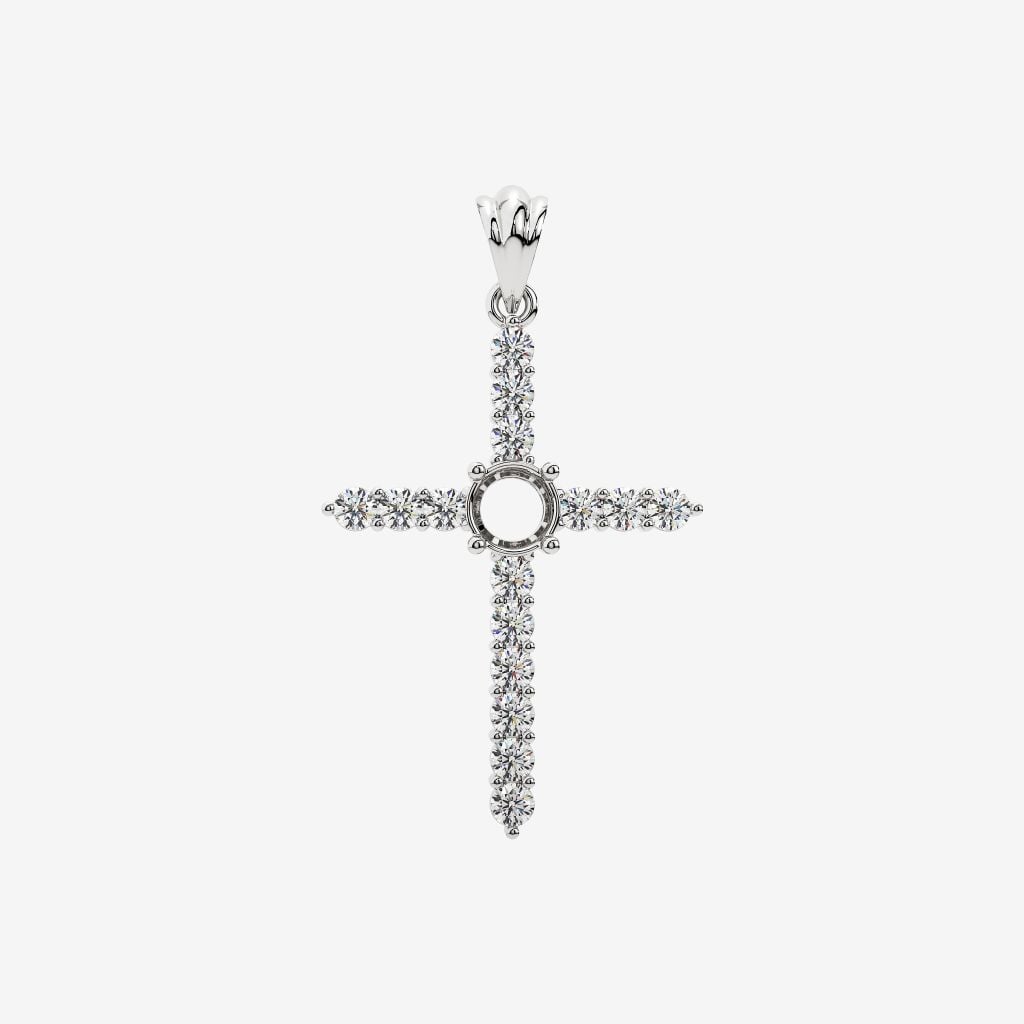  SEMI-SET CROSS PENDANT 
