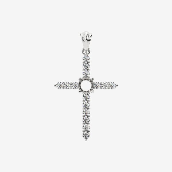  SEMI-SET CROSS PENDANT 