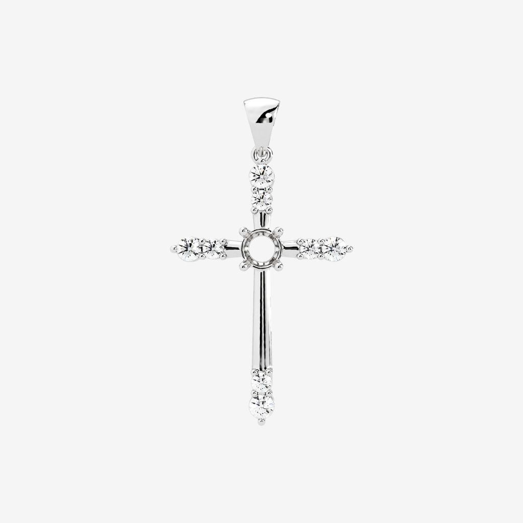  SEMI-SET CROSS PENDANT 