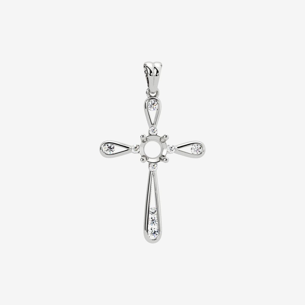  SEMI-SET CROSS PENDANT 