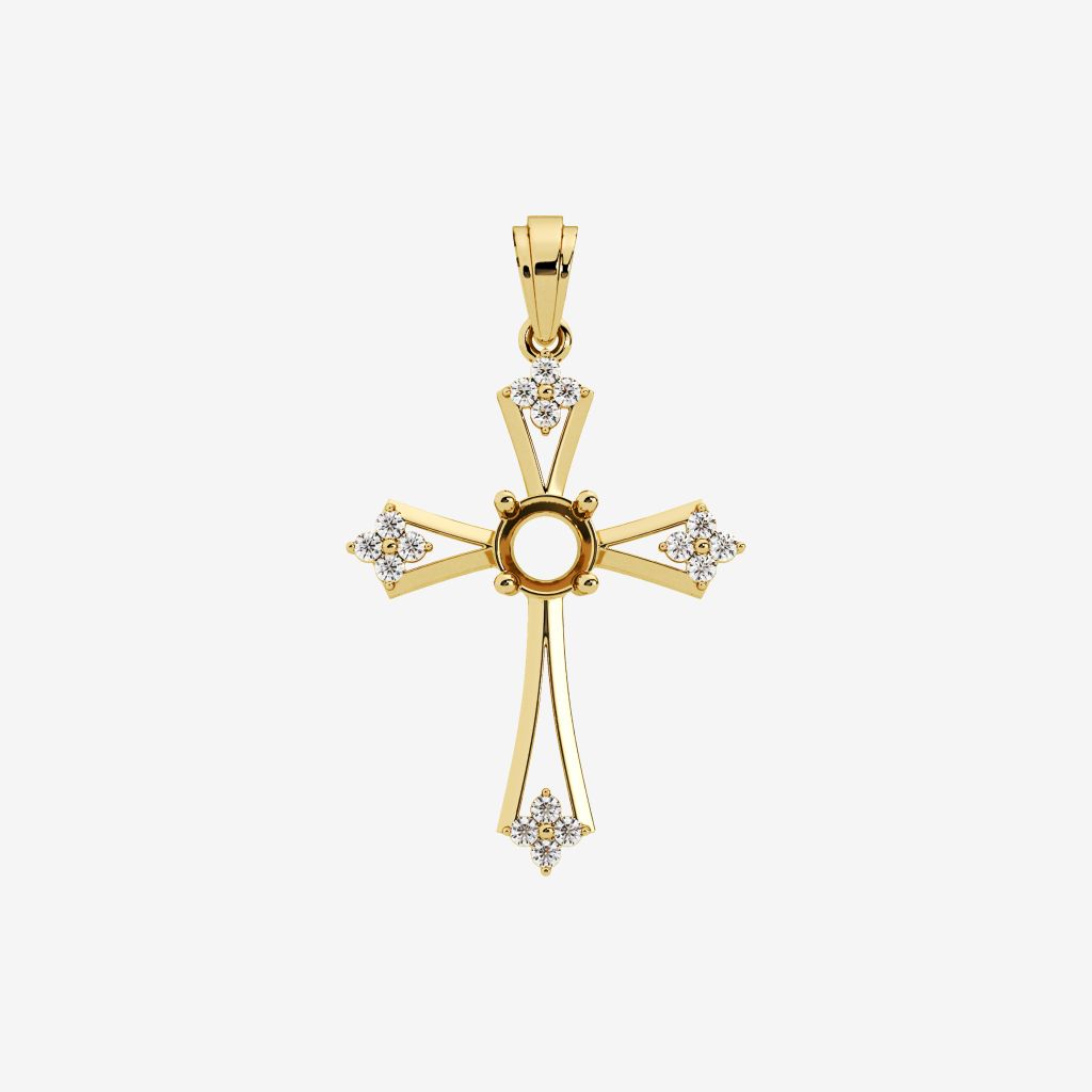  SEMI-SET CROSS PENDANT 