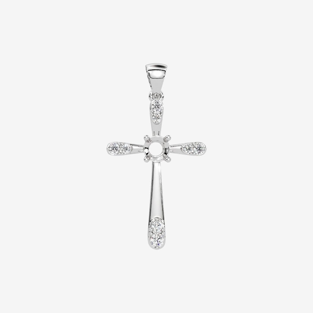  SEMI-SET CROSS PENDANT 