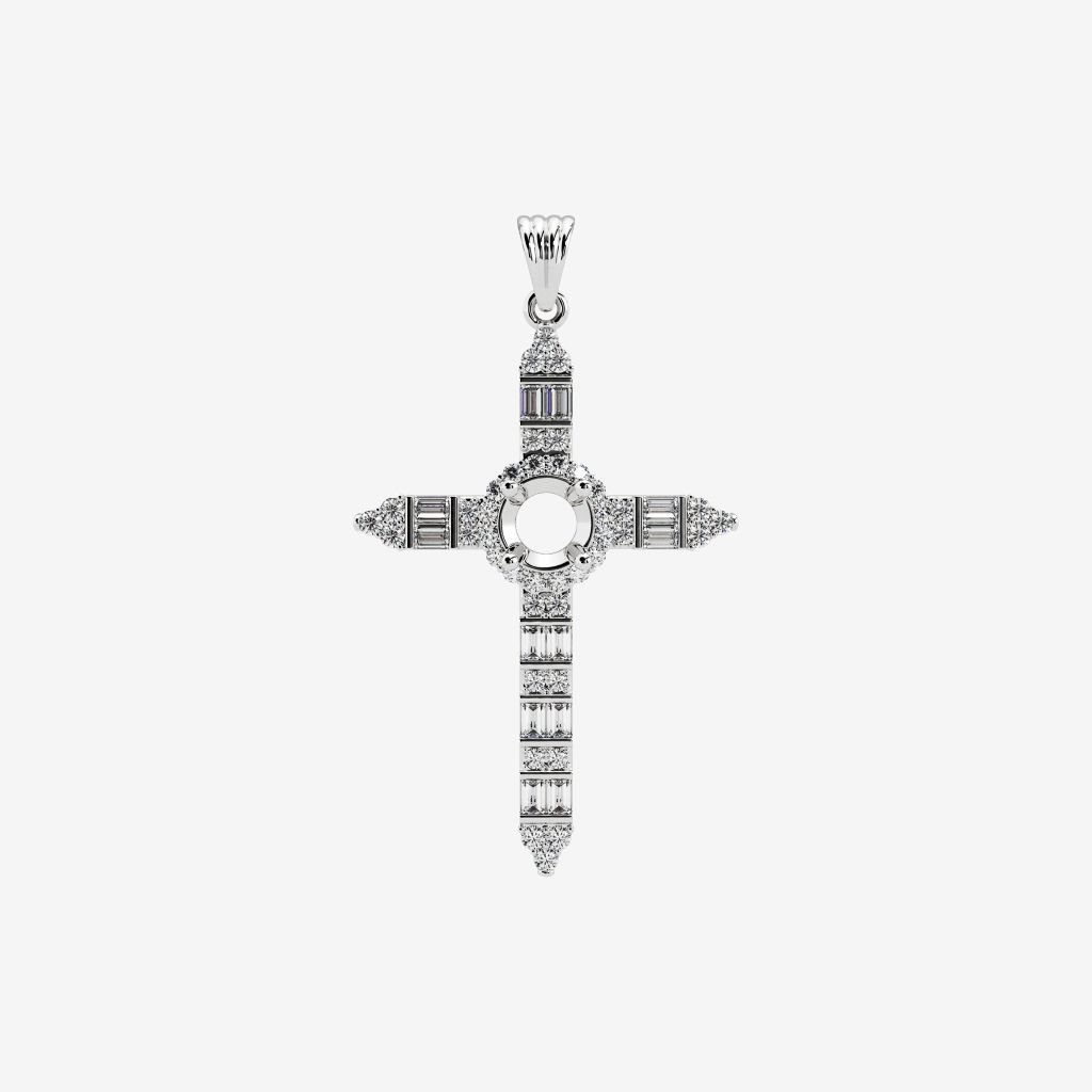  SEMI-SET CROSS PENDANT 