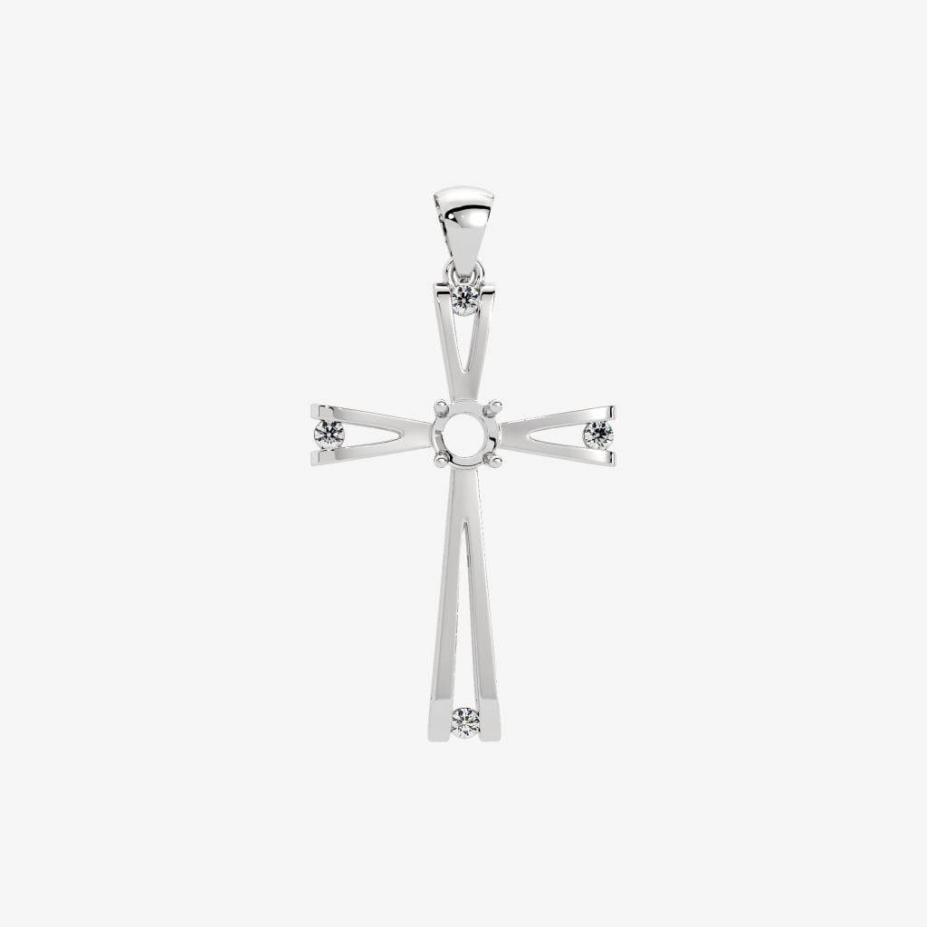  SEMI-SET CROSS PENDANT 
