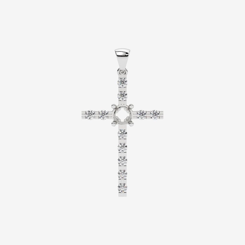  SEMI-SET CROSS PENDANT 
