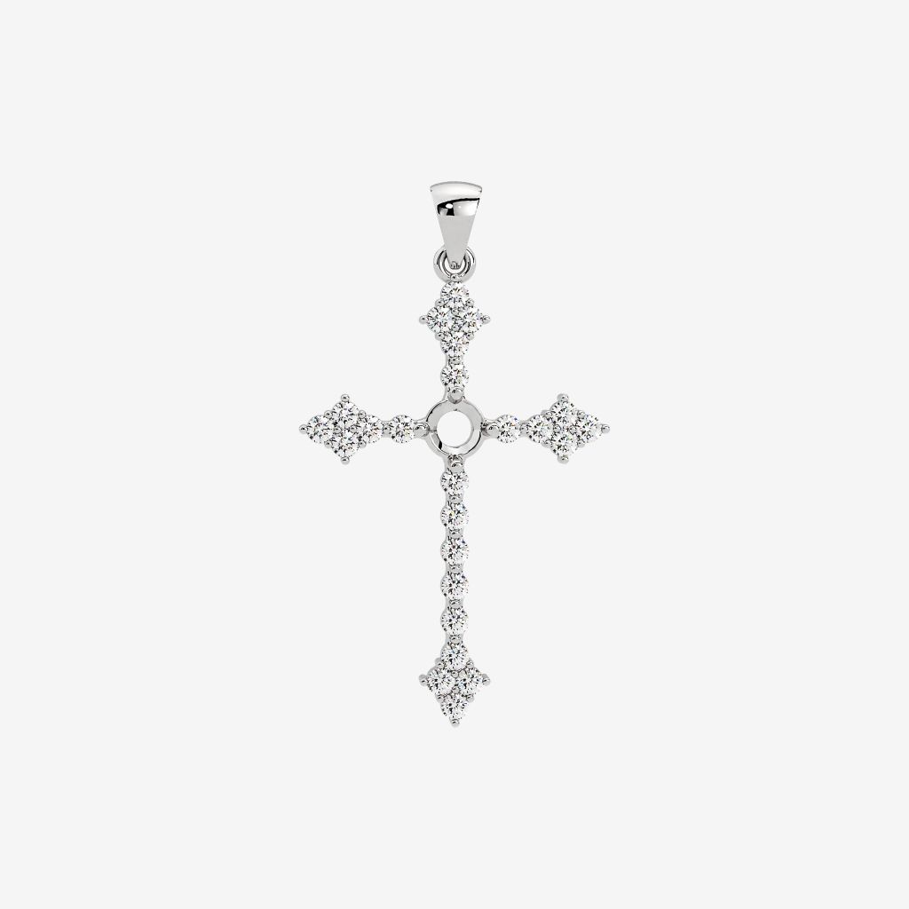  SEMI-SET CROSS PENDANT 