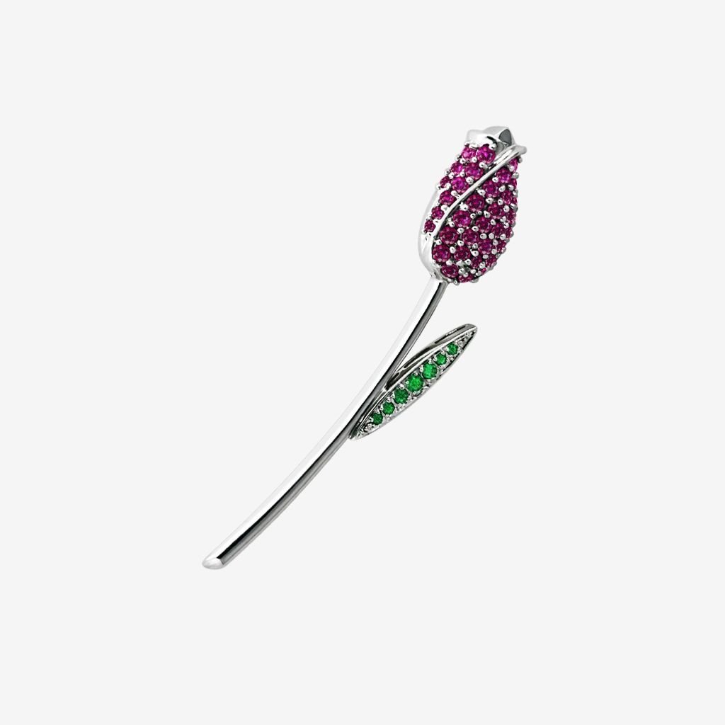  TULIP PAVÉ LAPEL PIN 