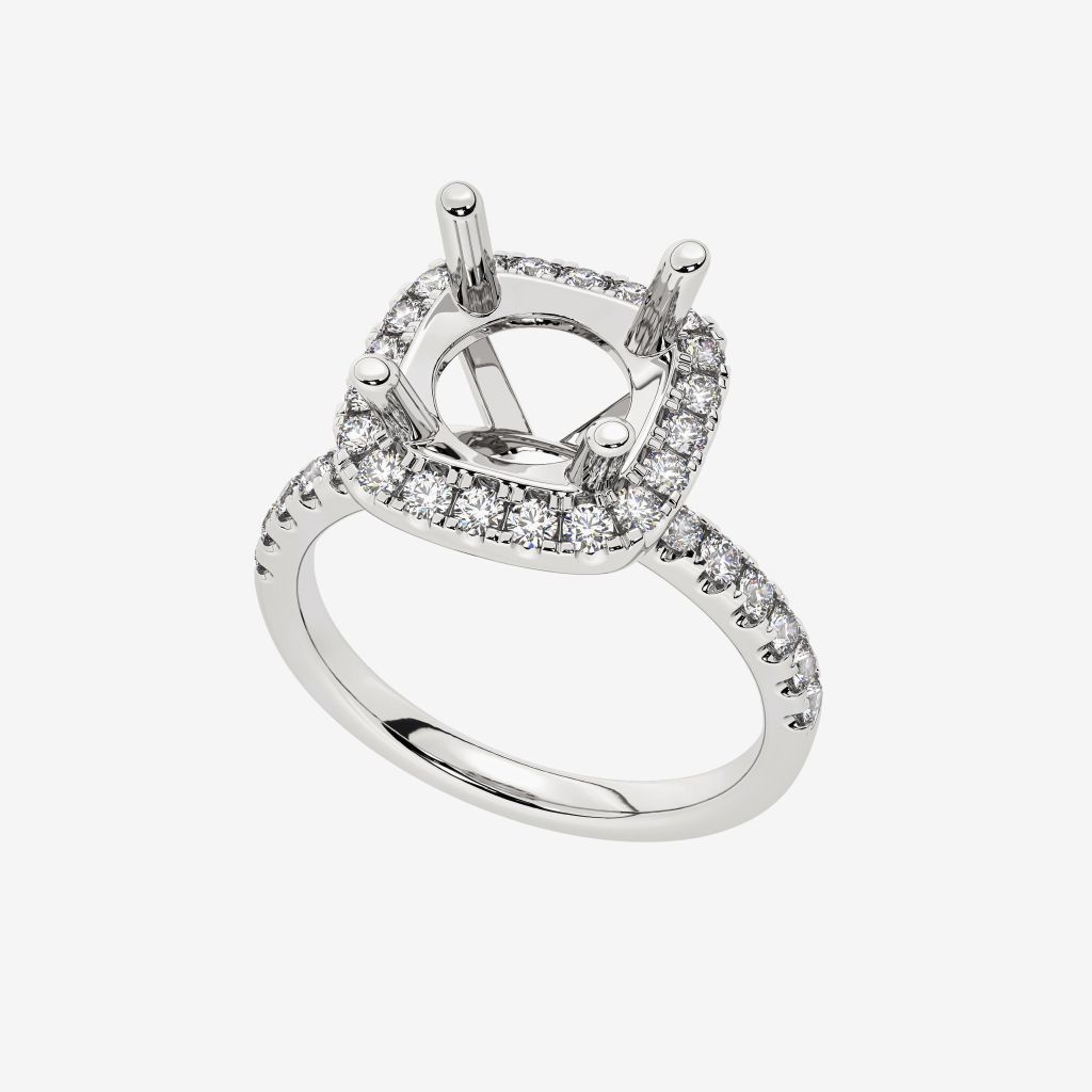  HALO SEMI-SET ENGAGEMENT RING 