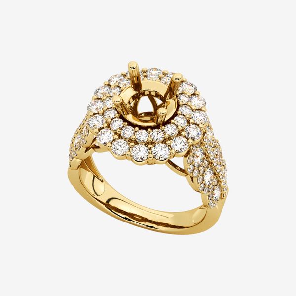  THREE-ROW SEMI-SET ENGAGEMENT RING 