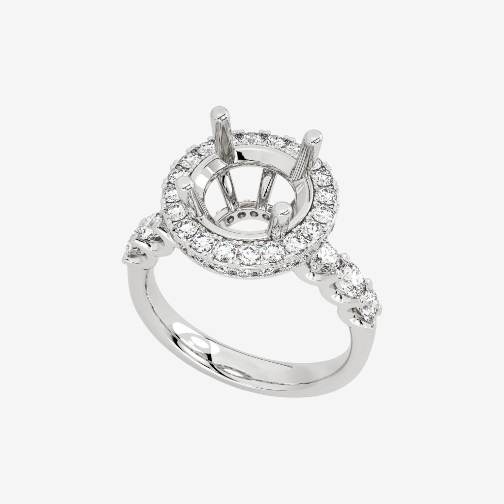  HALO SEMI-SET ENGAGEMENT RING 