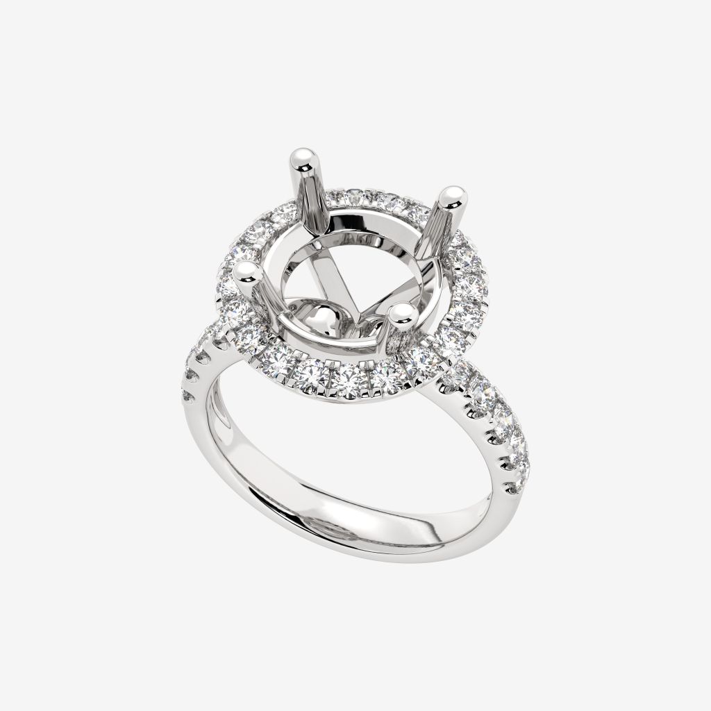  HALO SEMI-SET ENGAGEMENT RING 