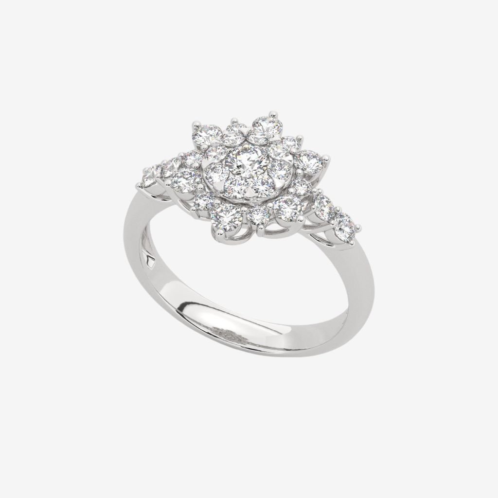  ACCENTED FLORAL CLUSTER RING 