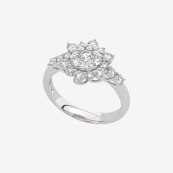  ACCENTED FLORAL CLUSTER RING 