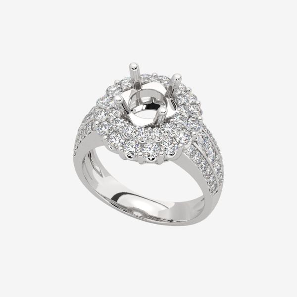  THREE-ROW SEMI-SET ENGAGEMENT RING 