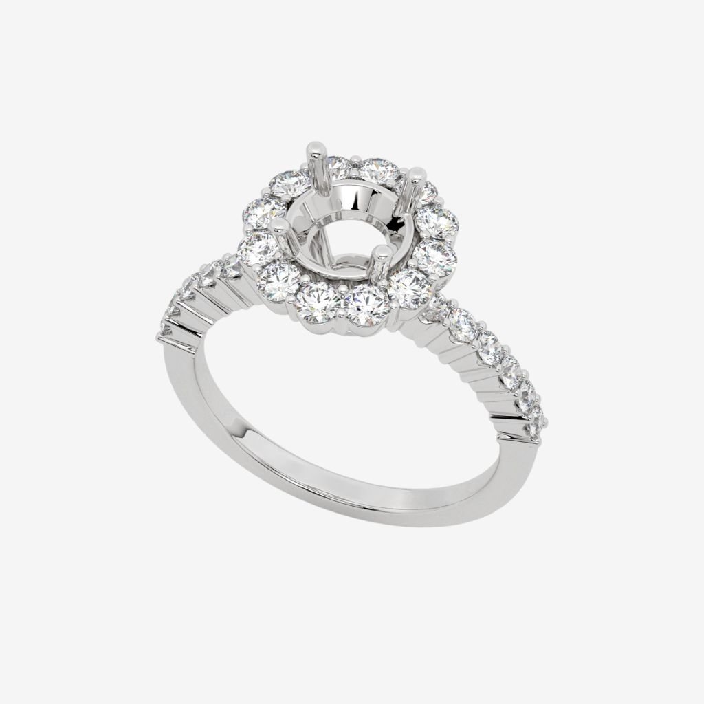  HALO SEMI-SET ENGAGEMENT RING 
