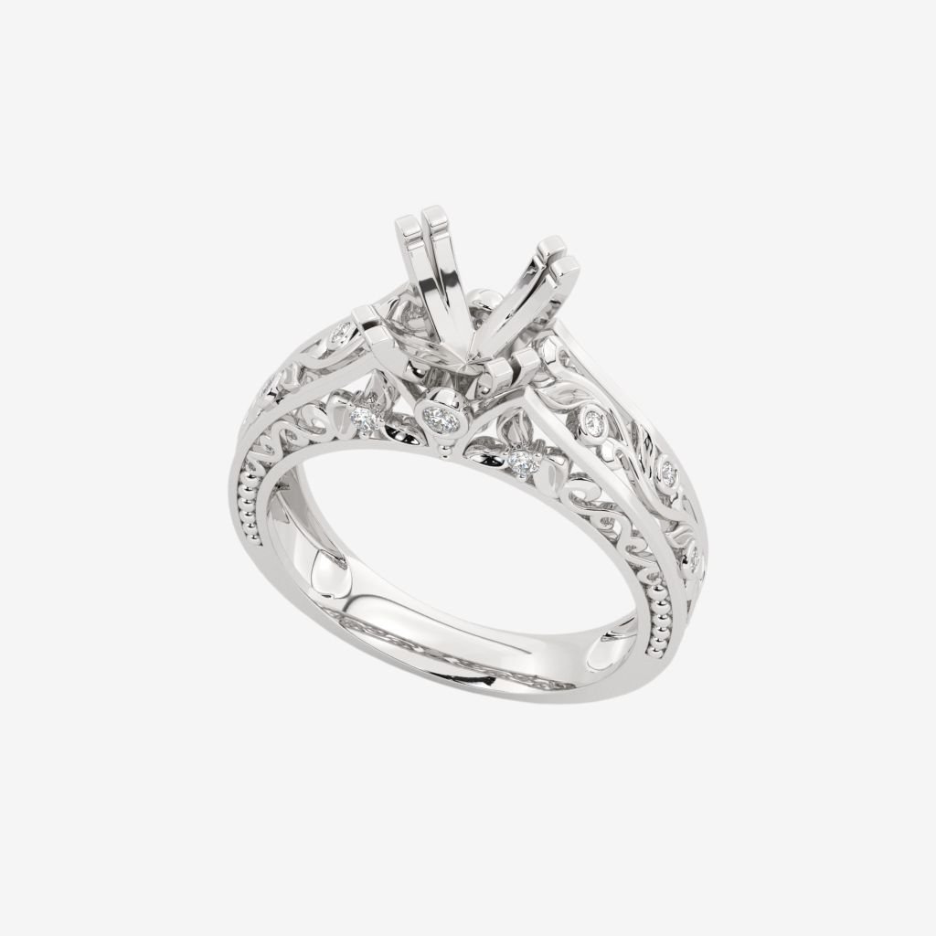  CATHEDRAL SEMI-SET ENGAGEMENT RING 