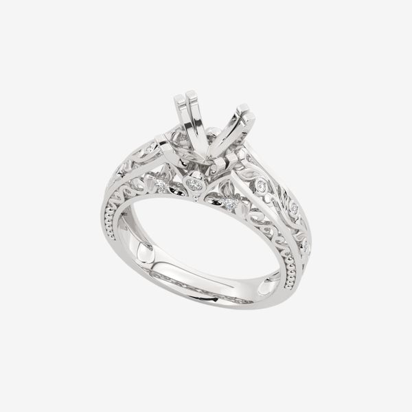  CATHEDRAL SEMI-SET ENGAGEMENT RING 