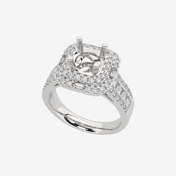  THREE-ROW SEMI-SET ENGAGEMENT RING 