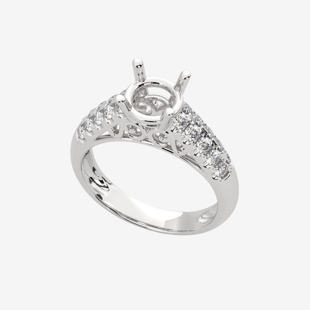  ACCENTED SEMI-SET ENGAGEMENT RING 