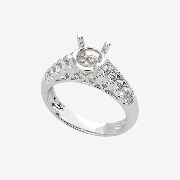  ACCENTED SEMI-SET ENGAGEMENT RING 