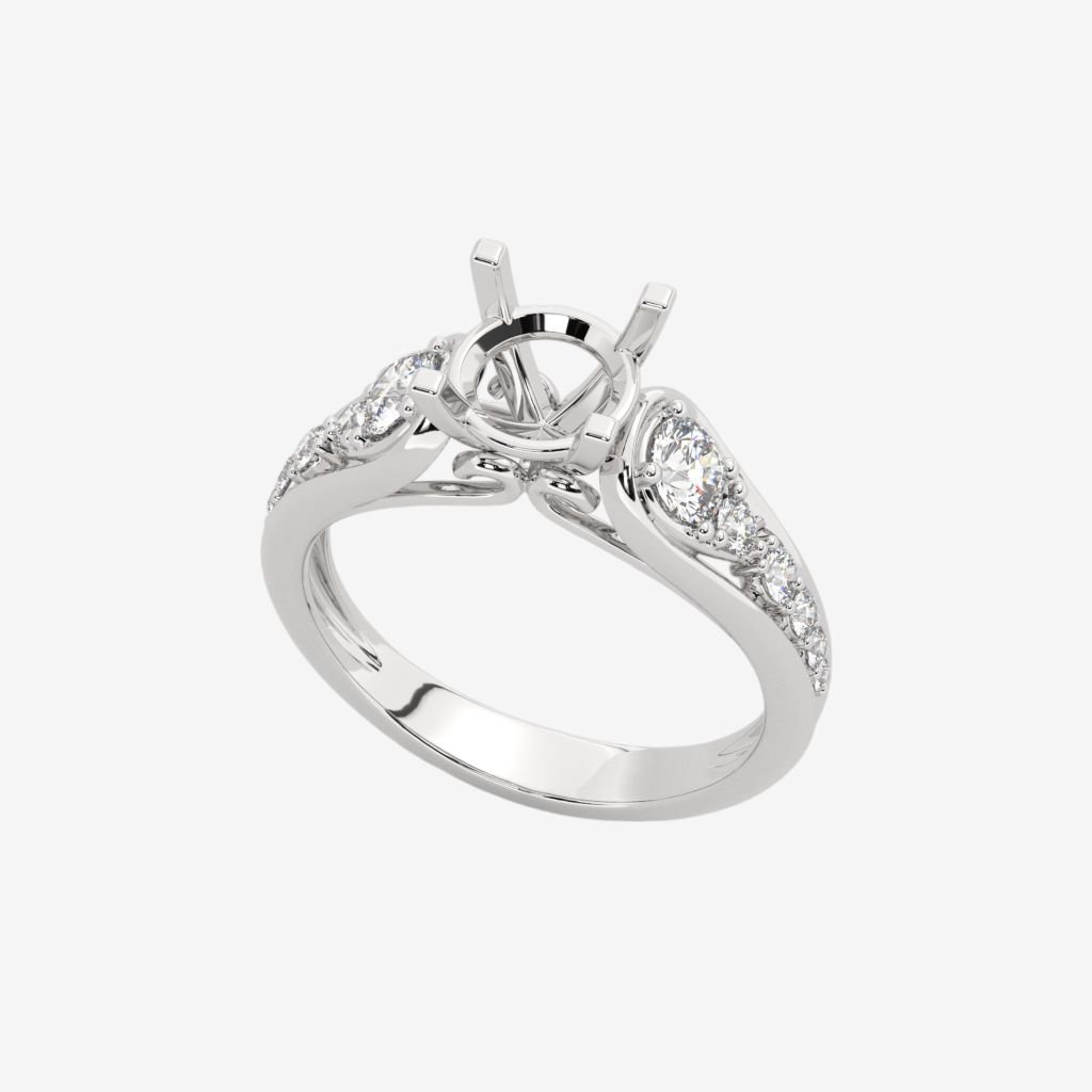  ANTIQUE SEMI-SET ENGAGEMENT RING 