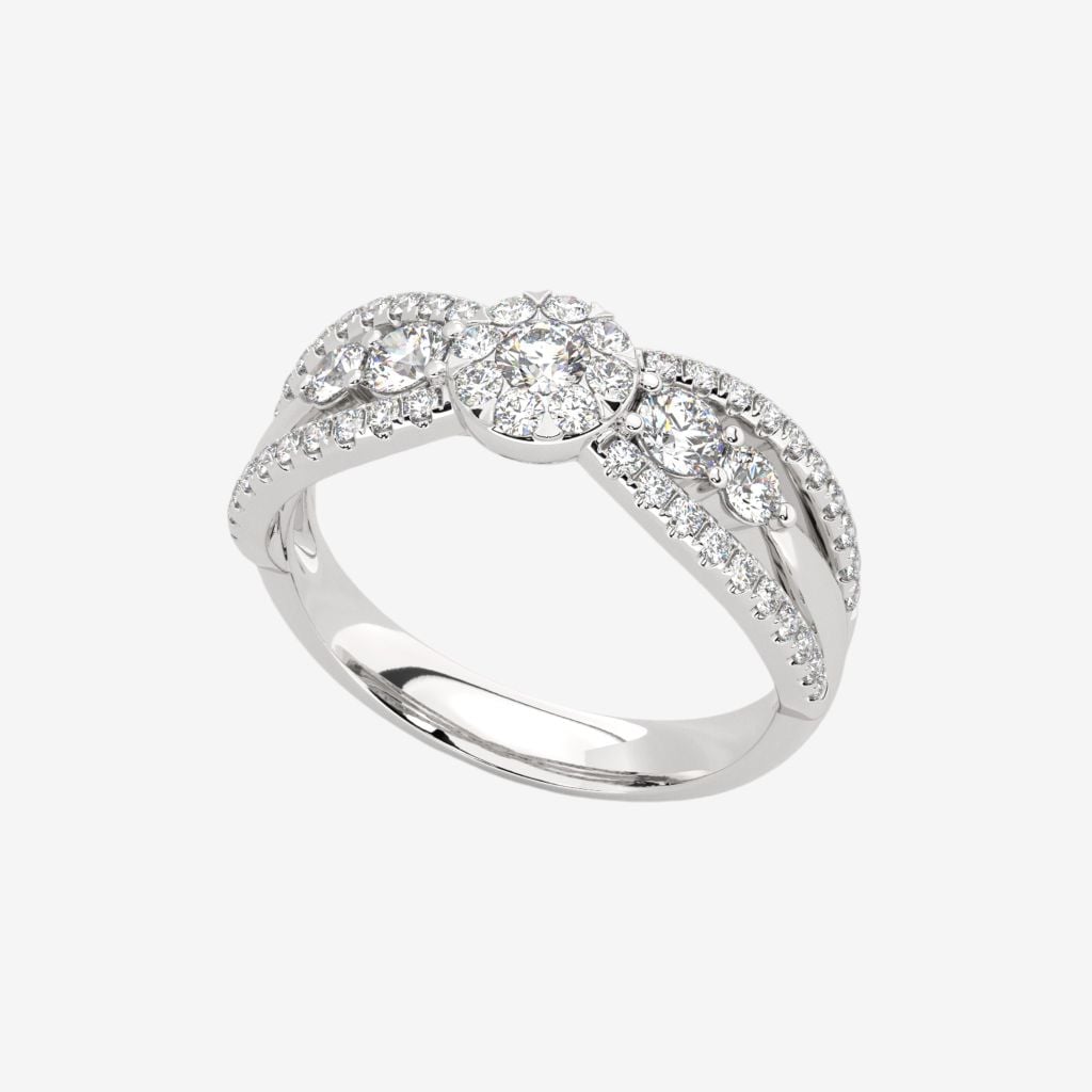 ACCENTED CRISS-CROSS RING 