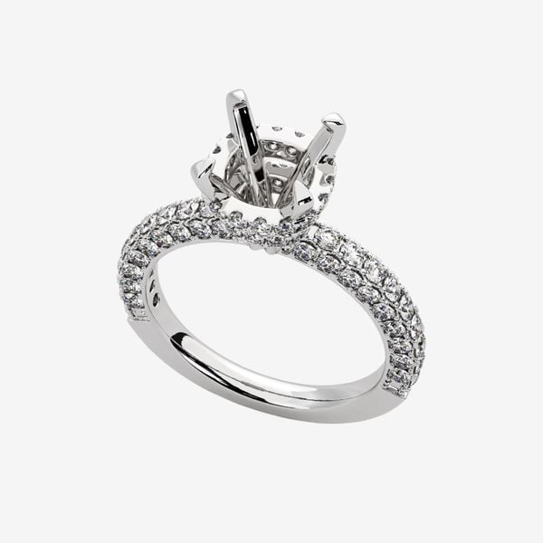  ACCENTED PAVÉ SEMI-SET ENGAGEMENT RING 