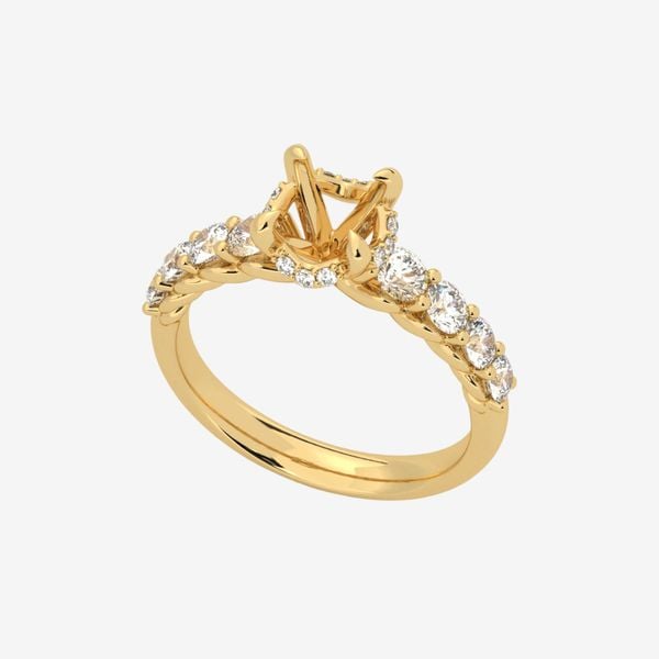  ACCENTED SEMI-SET ENGAGEMENT RING 