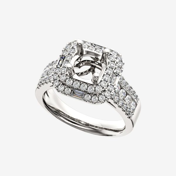  THREE-ROW SEMI-SET ENGAGEMENT RING 