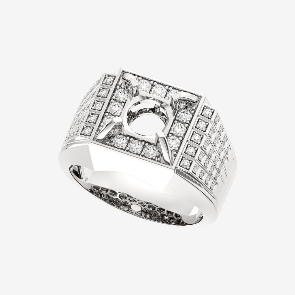  ACCENTED SEMI-SET MEN RING 