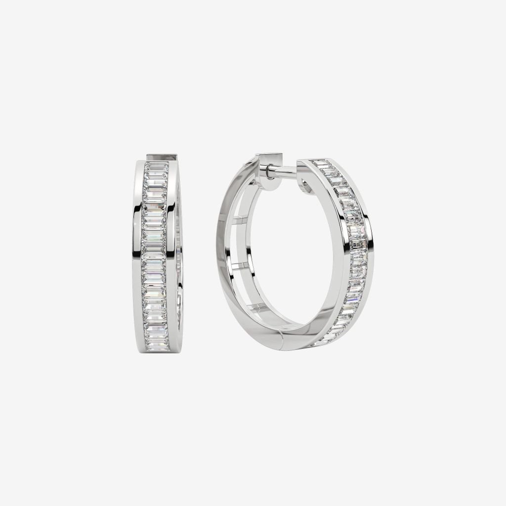  CHANNEL-SET HOOP EARRINGS 