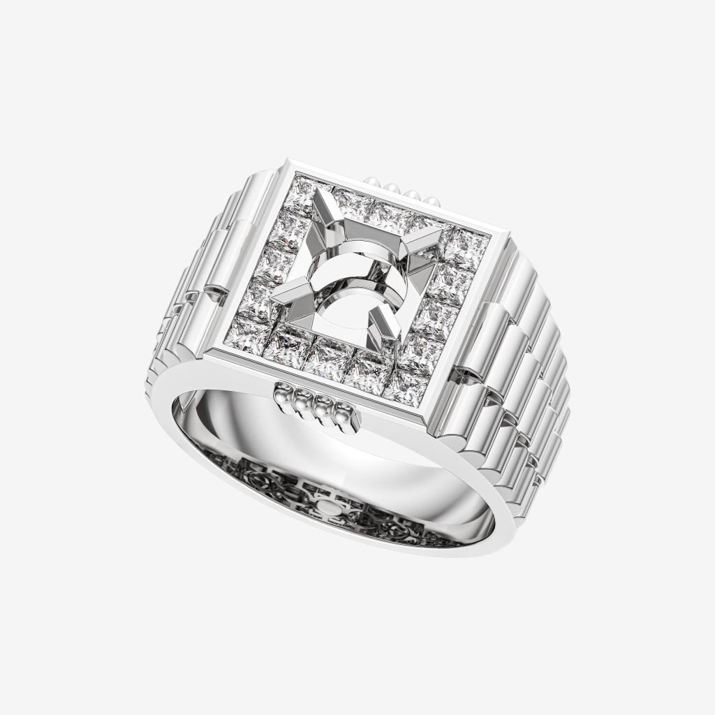  ACCENTED SEMI-SET MEN RING 