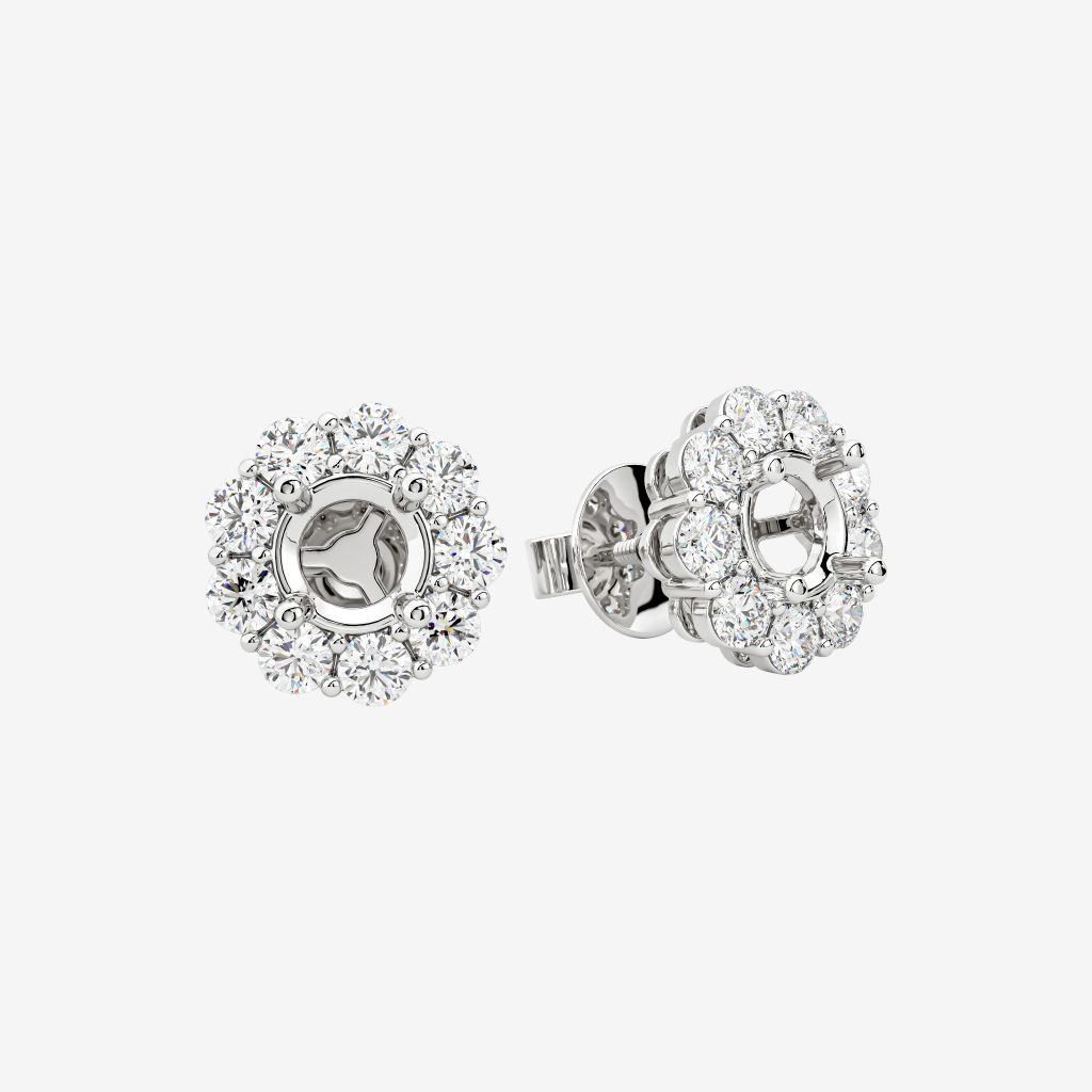  HALO SEMI-SET STUD EARRINGS 