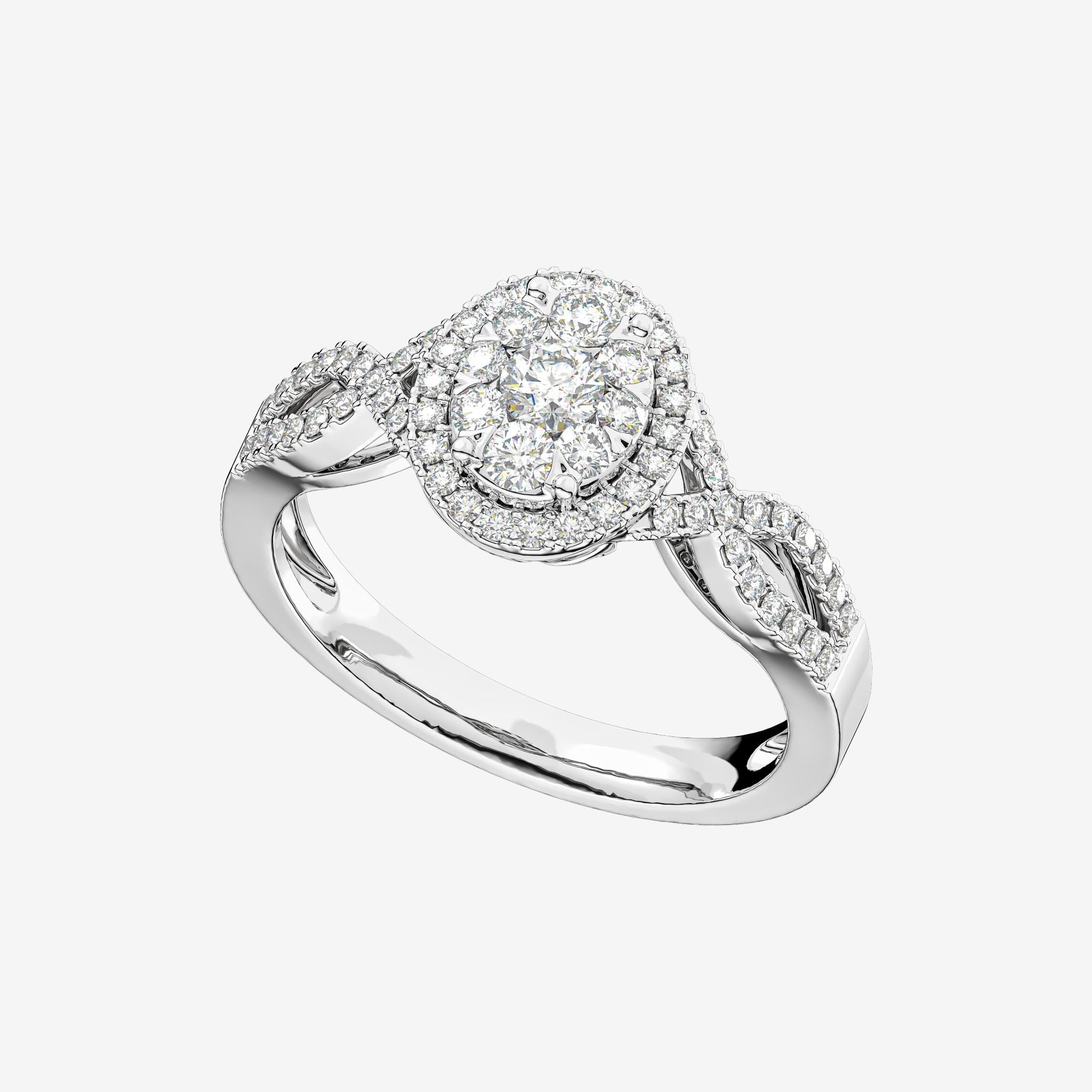 OVAL HALO CLUSTER RING