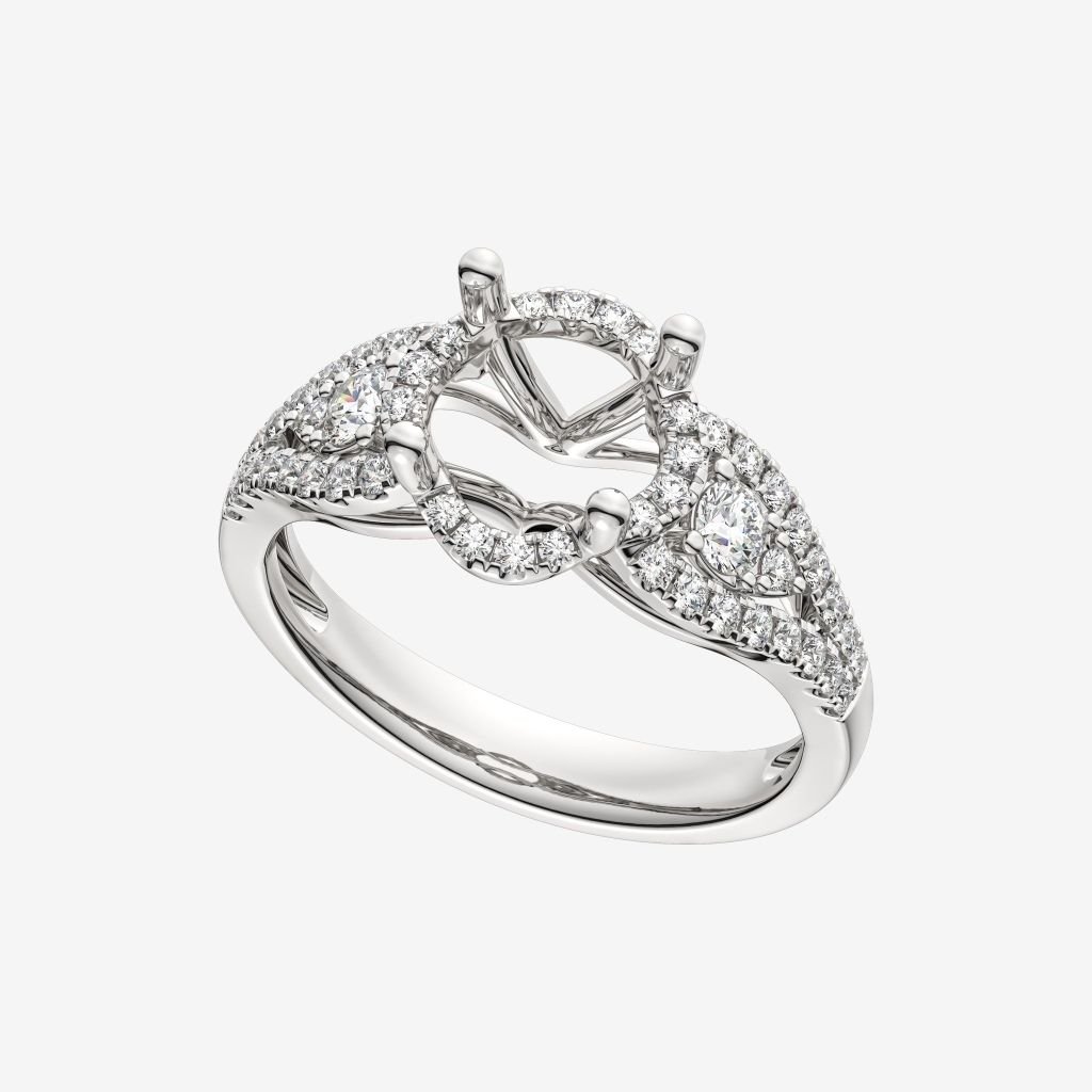  ACCENTED SEMI-SET ENGAGEMENT RING 