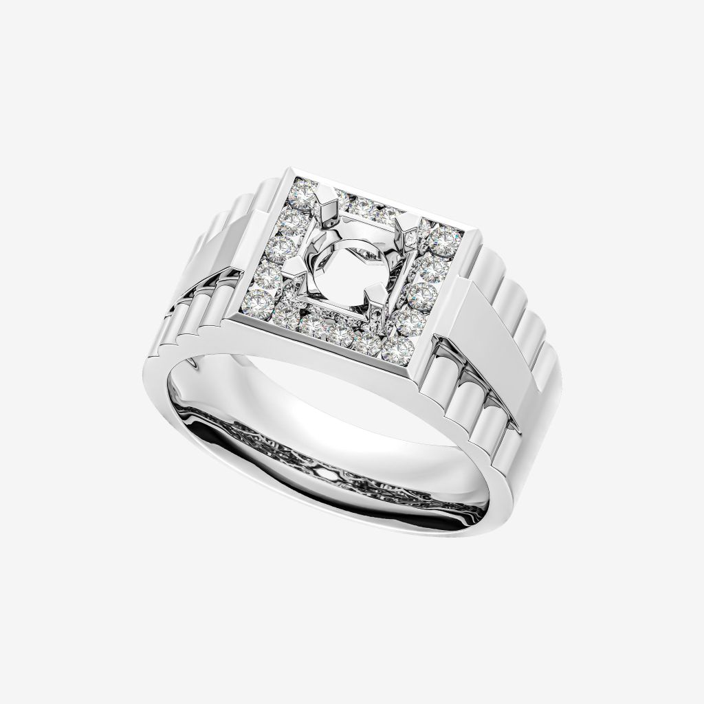  ACCENTED SEMI-SET MEN RING 