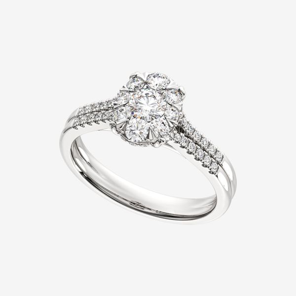  OVAL DOUBLE SHANK CLUSTER RING 