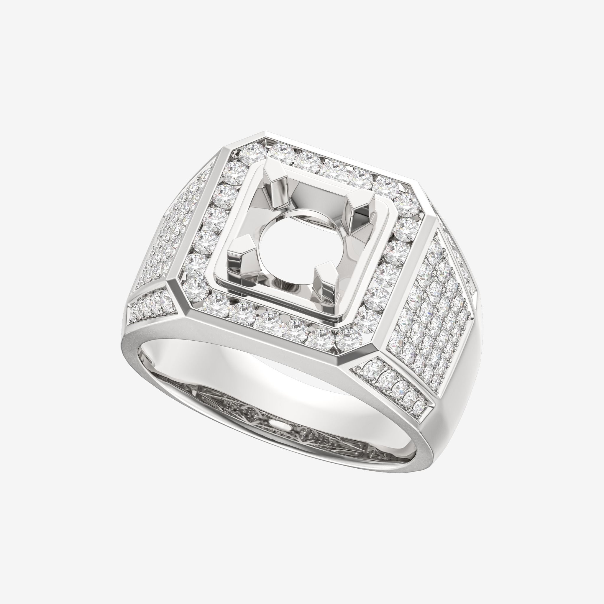 ACCENTED SEMI-SET MEN RING