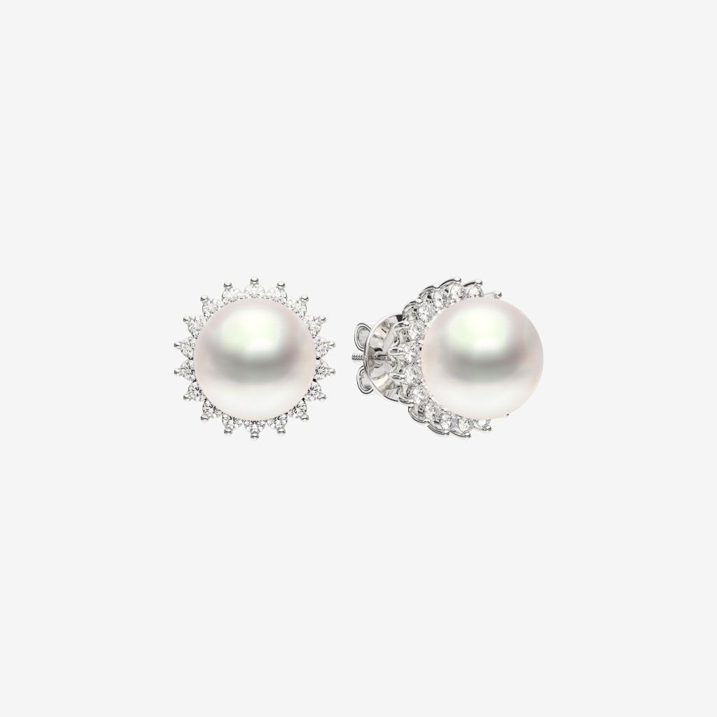  ACCENTED PEARL STUD EARRINGS 